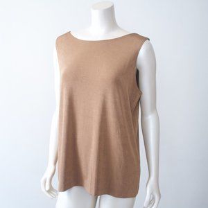 Chico's Travelers NWT Tan Tank Top Tan Classic Foundation Sleeveless Shirt - XLC